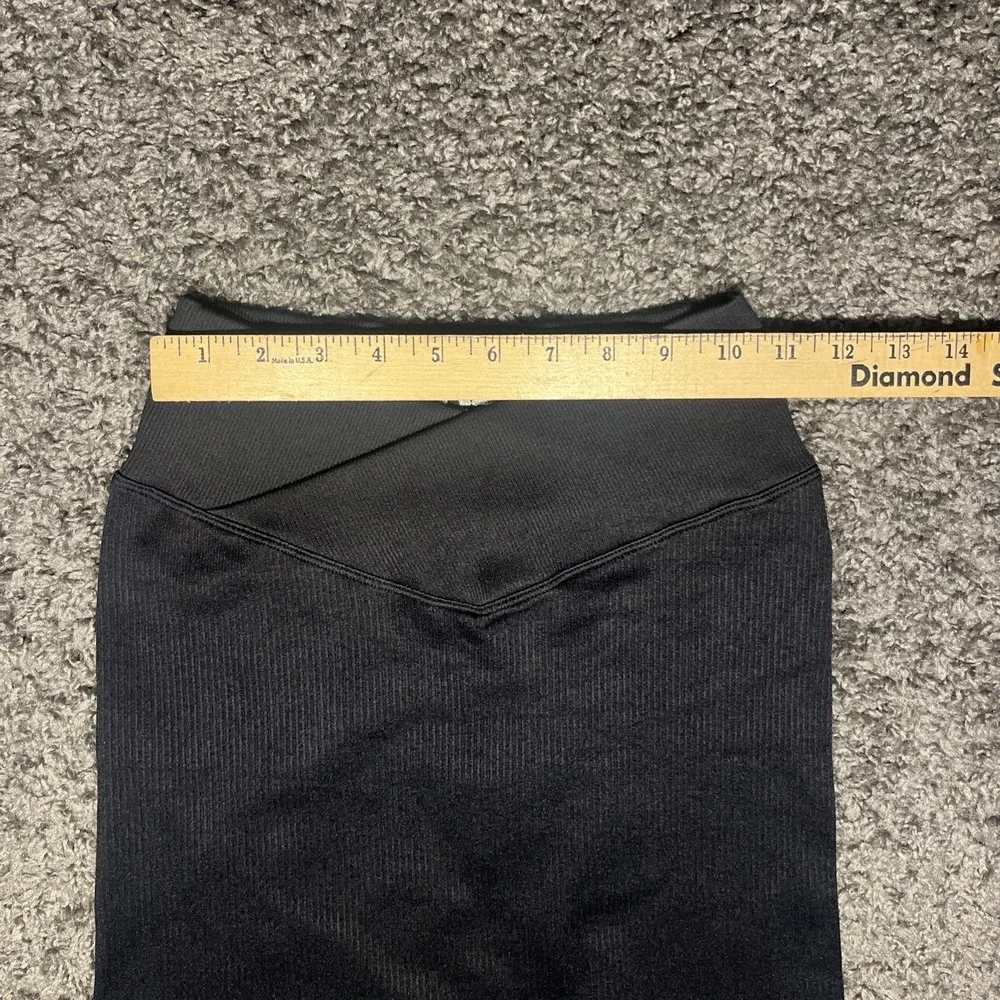 OQQ Womens Size Small Black‎ Rib Knit High Waist Mini Skirt New